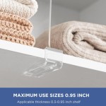 Rak lemari pakaian setinggi 12 inci, terbuat dari akrilik transparan, cocok untuk menyimpan dompet dan tas tangan, dengan 6 rak ekstra tinggi.